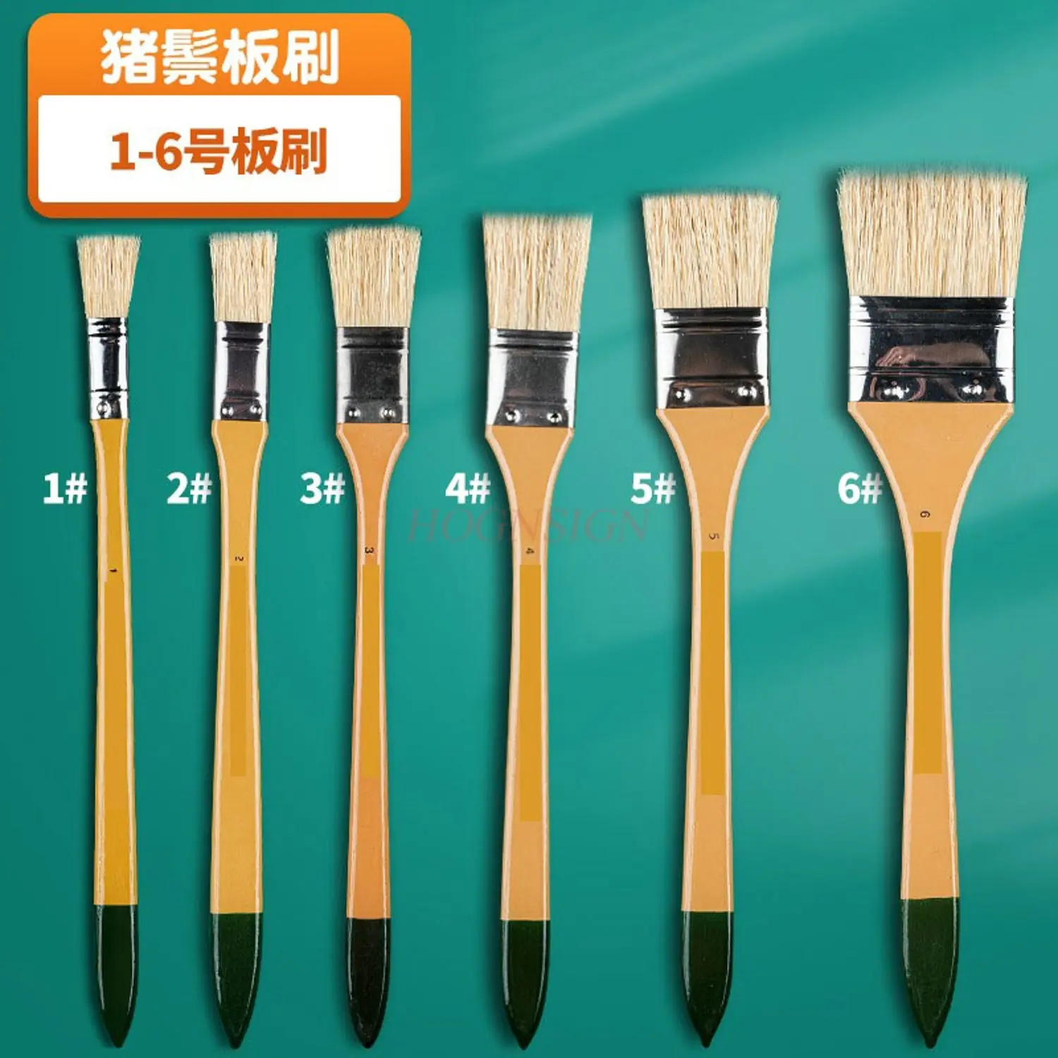 

6 шт., нейлоновая шерстяная кисть с плоской головкой, набор инструментов для масляной живописи, художественная студенческая кисть