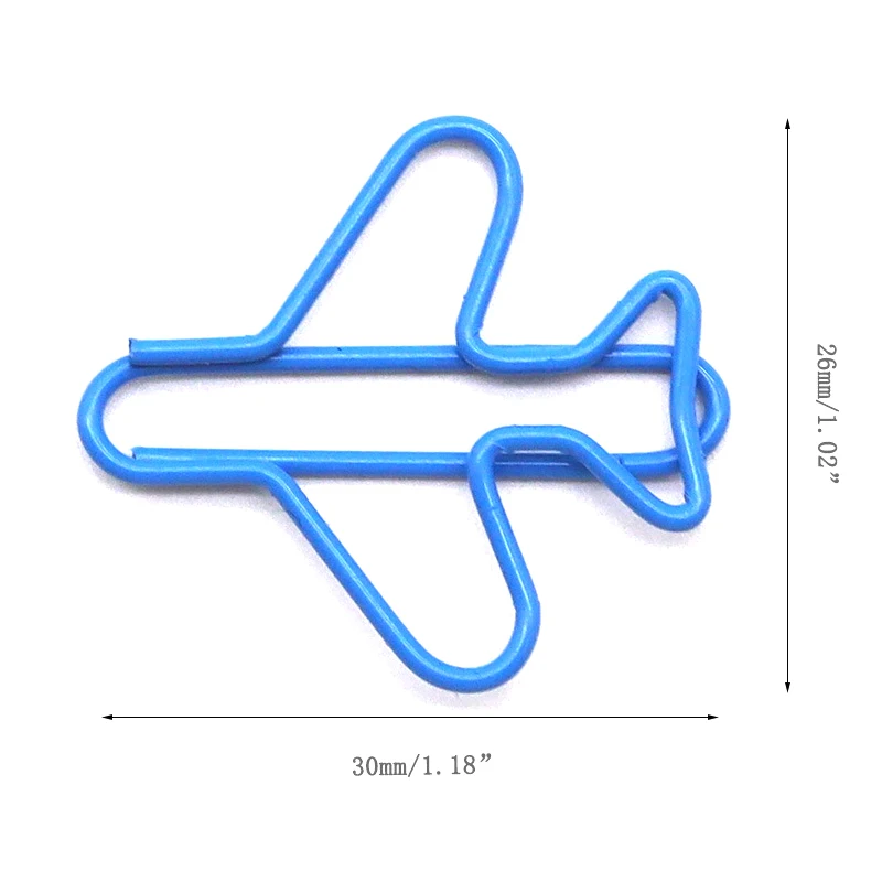 10 pezzi graffetta a forma di aeroplano Clip segnalibro creativo Clip antiruggine per organizzare documenti morsetto cartelle di File irregolari