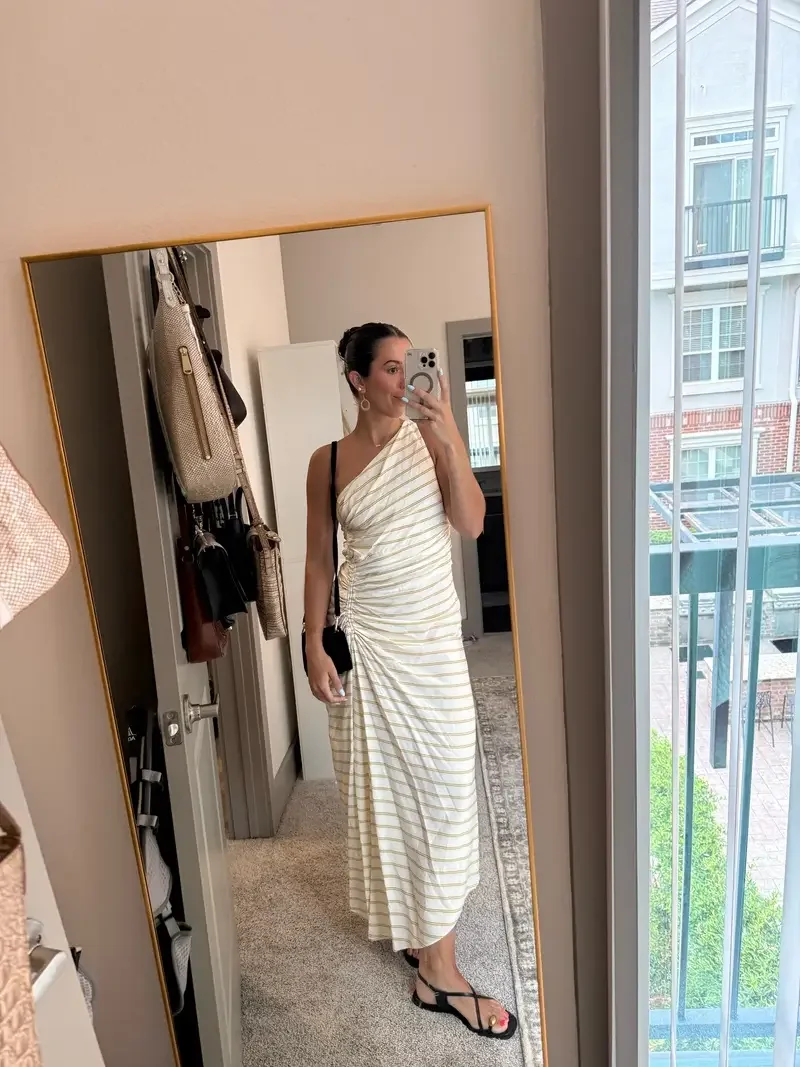 

Женское полосатое повседневное платье миди с диагональным воротником без рукавов и высокой талией, асимметричный повседневный женский халат