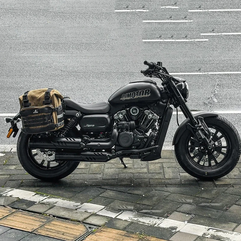 For QJMOTOR SRV300 SRV300S Motorcycle Waterproof Saddle Side Bag Cafe Racer Style Waterproof Saddle Bags Tool Placement Bag