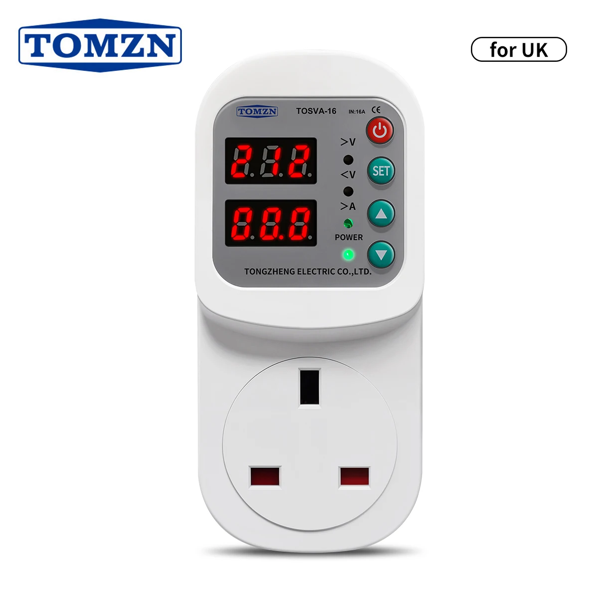 UK Socket G Type Voltage Current Display OCP OVP UVP With PE 220V 50Hz 1-16A Delay-ON For AC TV PC England Great Britain Ireland