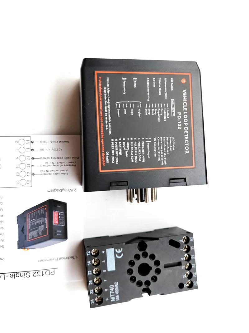 PD132 Detector de bucle de vehículo multivoltaje 12V-220v AC/DC Sensor de puerta Dispositivo de seguridad de un solo canal