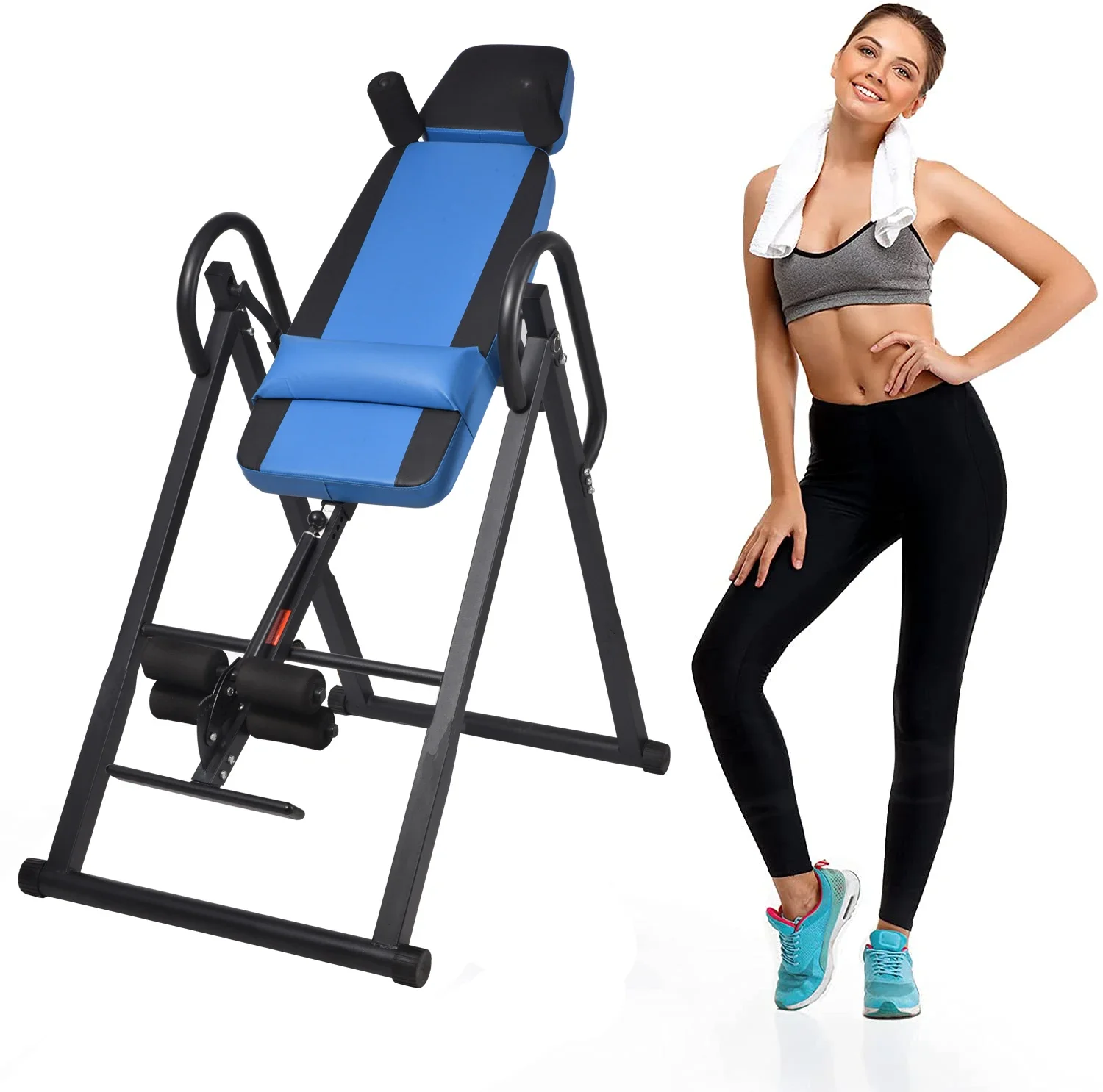 

16 Years Factory Home Sport Fitness Back Pain Release Blue Folding Inversion Table