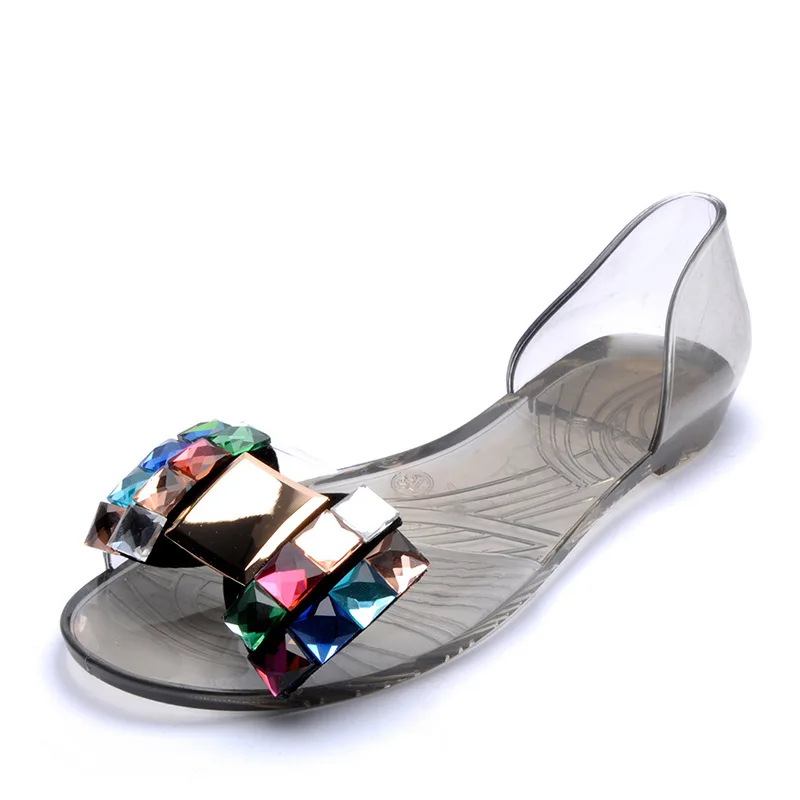 ete femme sandale luxe sandales femmes été luxe talon transparente femme sandales femmComemore – sandales à rivets pour femmes, Mules avec nœud papillon, chaussures d'été décontractées et transparentes, collection 2021