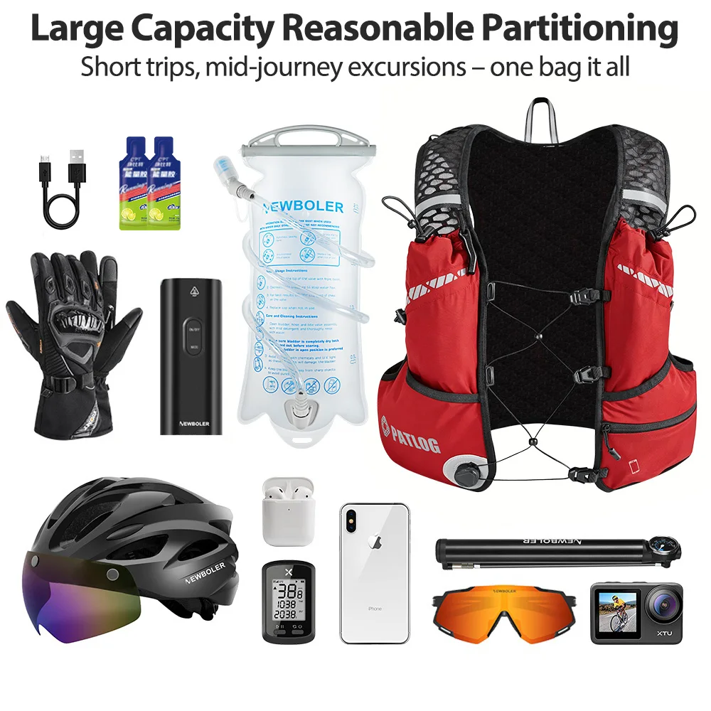 NEWBOLER Outdoor Trail Running Backpack Ultralight Women Men Run Race Hydration Vest Marathon Bike Bag for Marathon Hiking 8L view 6