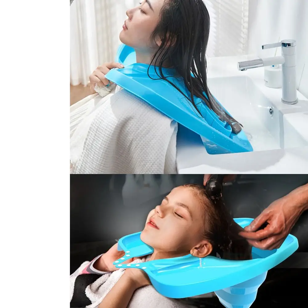 

Складная портативная мойка для волос без необходимости наклоняться, с регулируемым ремнем для шеи, для мытья волос сидя