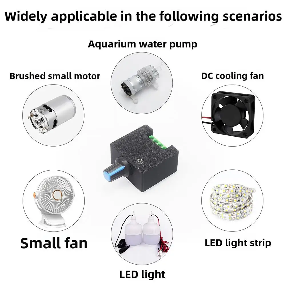 For PWM DC Motor Speed Controller 5V To 12V 2A For Computer Fans Water Pumps And LED Light Strip Dimmer Module