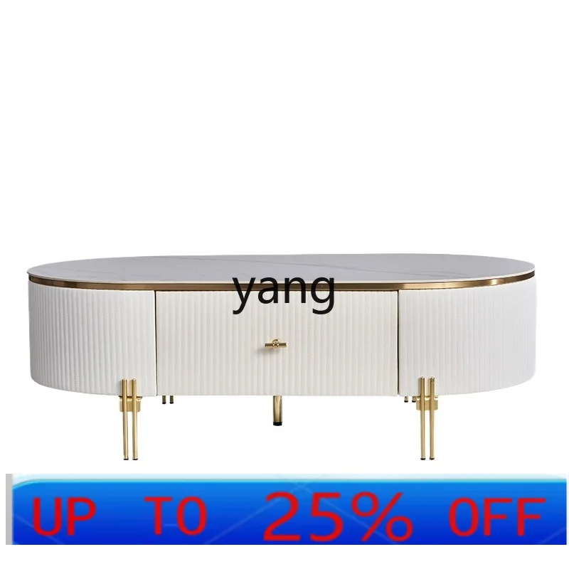 LH light luxury simple living room home sofa next to rock slab oval coffee table table