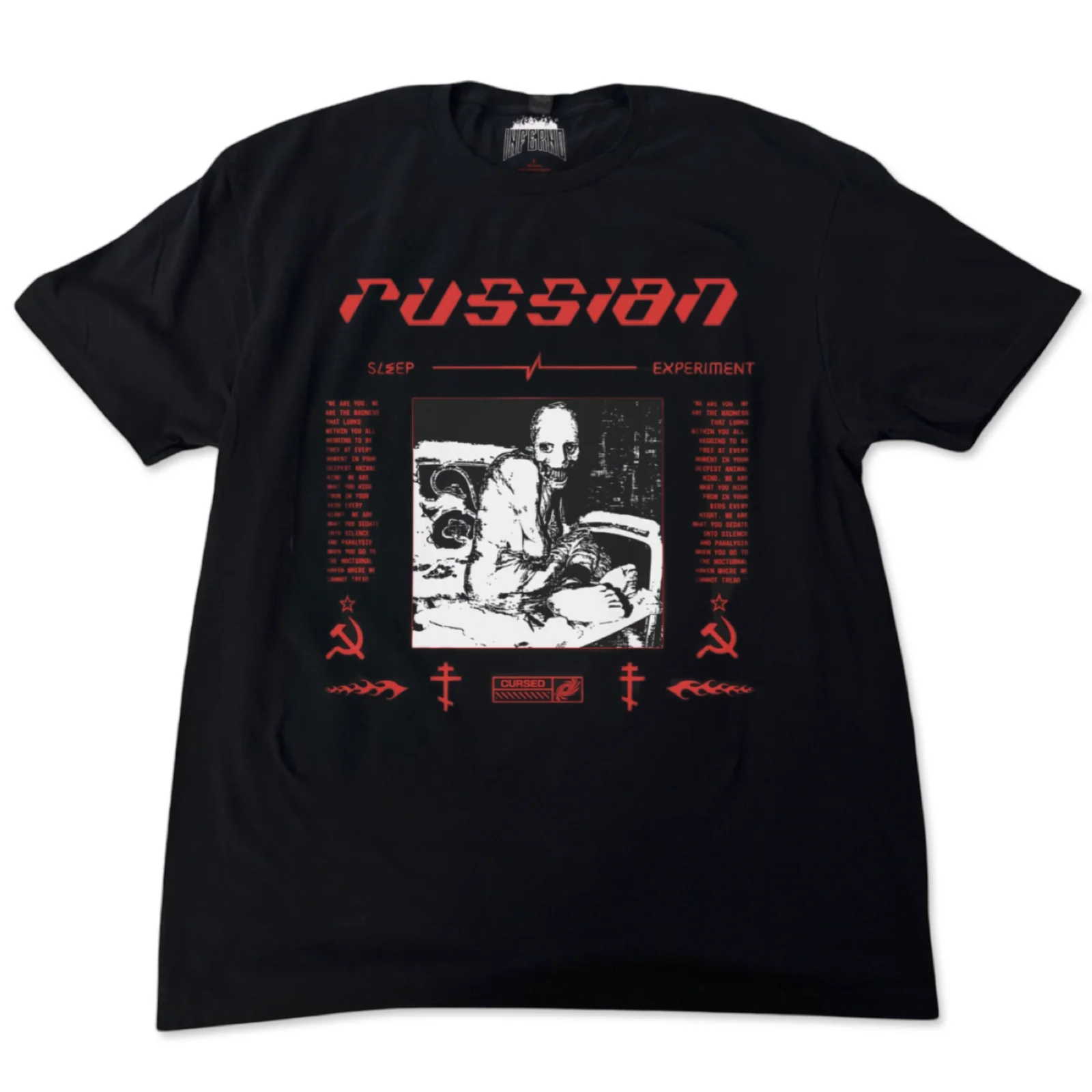 Russian Sleep Experiment Shirt, Y2K Shirt, Gothic shirt, Horror shirt Mens Shirt