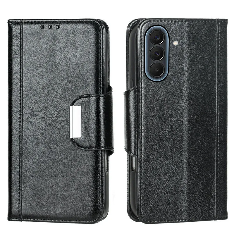 Magnetic button leather card Slot Wallet Cover For Samsung Galaxy A57 A37 A07 A17 4G A56 A36 A26 A16 A15 A35 A25 phone Case
