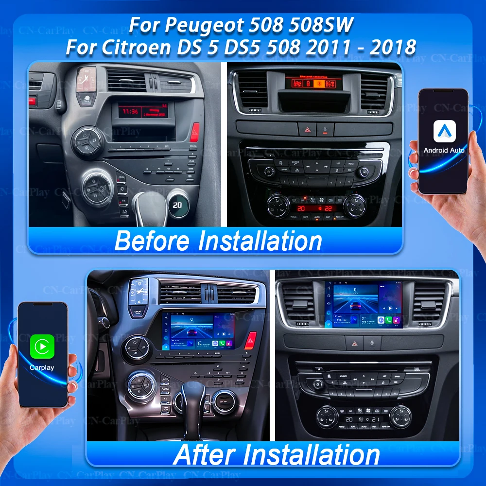 For Peugeot 508 508SW For Citroen DS 5 DS5 508 2011 - 2018 7'' Android 16 Auto Radio Multimedia Car Radio Player Screen Head GPS - view 2
