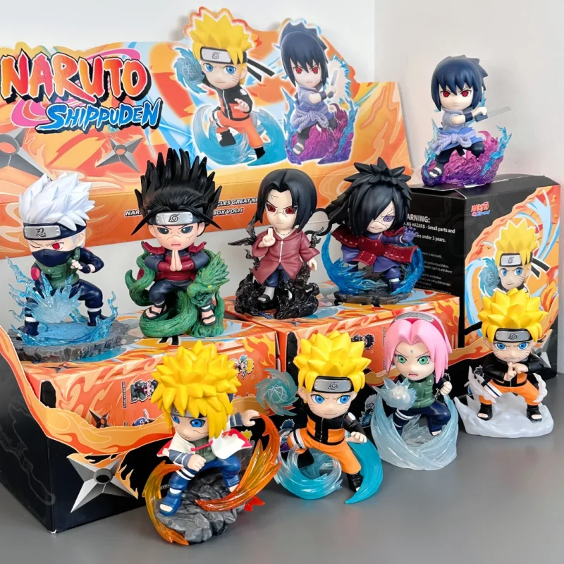 

Funism Naruto Shippuden Ultimate Battle Chibi Figures Blind Box Naruto Sasuke Collectible Model Ornament Gift For Boys Anime Fan