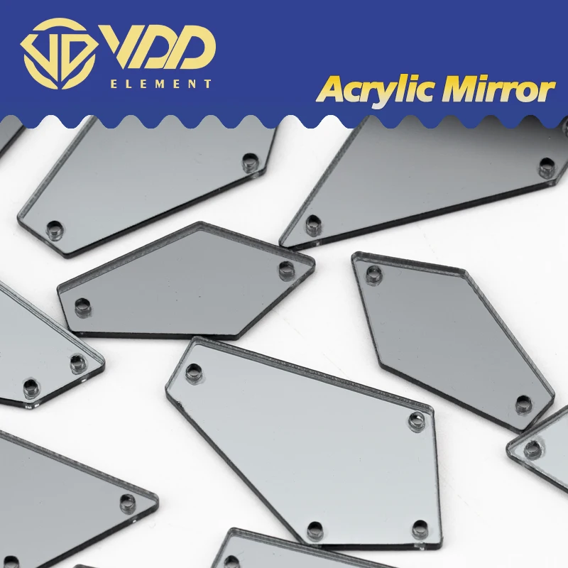 VDD 60/200Pcs formato della miscela specchio acrilico grigio strass per cucire cucire su artigianato fai da te posteriore piatta pietre per cucire