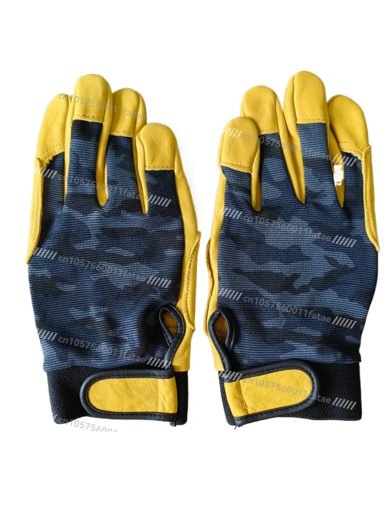 

Rope Cliff Descent Speed Down Cave Exploration Sheepskin Gloves Aerial Work Mountaineering Outdoor Full Finger Sheepskin Gloves