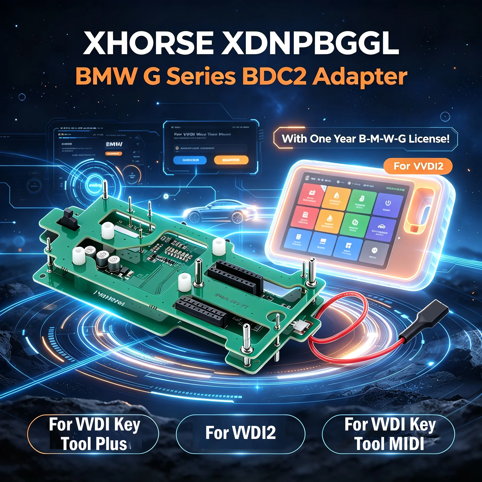 For BMW G Series XDNPBGGL BDC2 Adapter work with VVDI Key Tool Plus PAD/VVDI2 /MIDI With BDC2 License Solder-Free Adapter