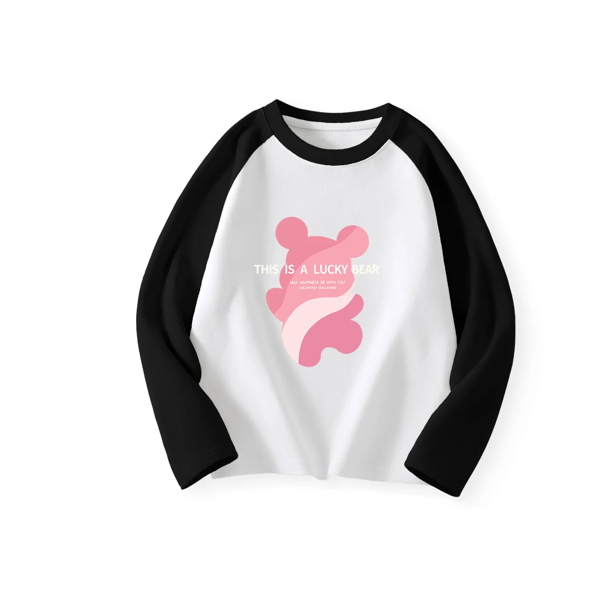 Liuyu-Camisa de Bottoming de algodão infantil, design de urso, blusa de manga comprida, costurada com ombro, meninos e meninas, outono