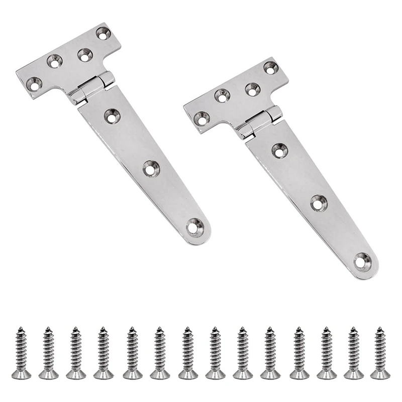 2 Pieces Casting Hinge T-Strap Hinges 6Inch X 3Inch Casting Hinge 316 Stainless Steel For Boat& AUTO