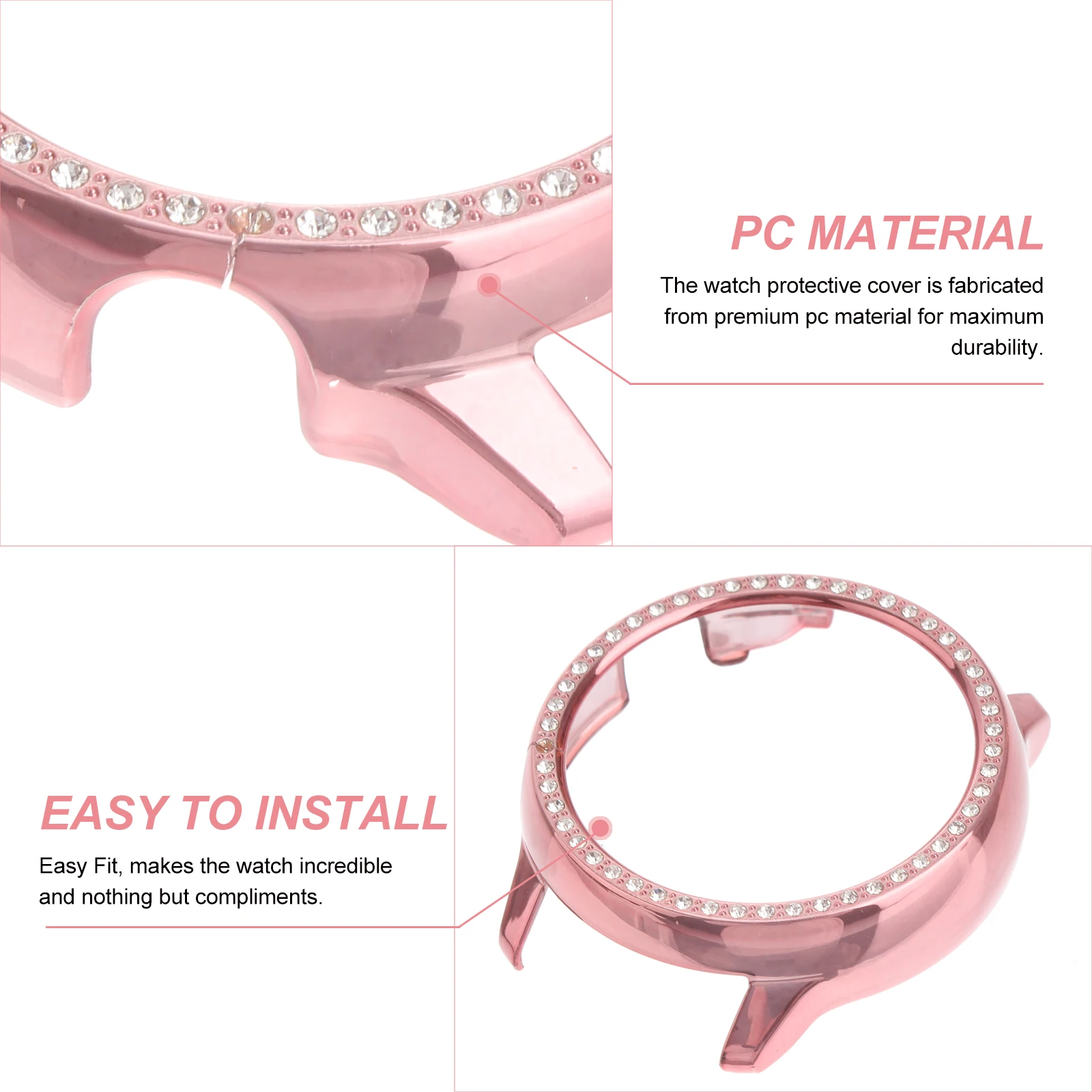 Delicate Watch Protective Case Diamond-encrusted Plating Watch Cover Professional Watch Anti-drop Case Compatible for Galaxy