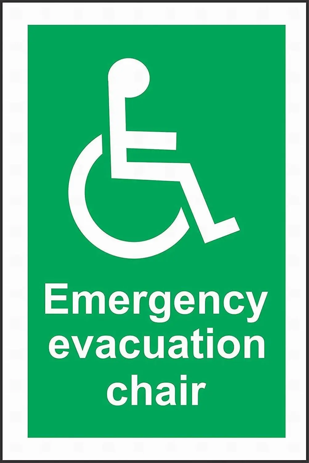Emergency Evacuation Chair Sign Safety Sign Danger Warning Notice Tin Sign 8x12 sign