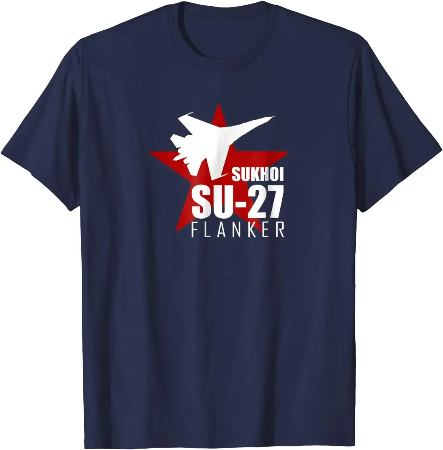 Russian Su-27 Flanker Fighter Aircraft T-Shirt 100% Cotton O-Neck Summer Short Sleeve Casual Mens T-shirt Size S-3XL