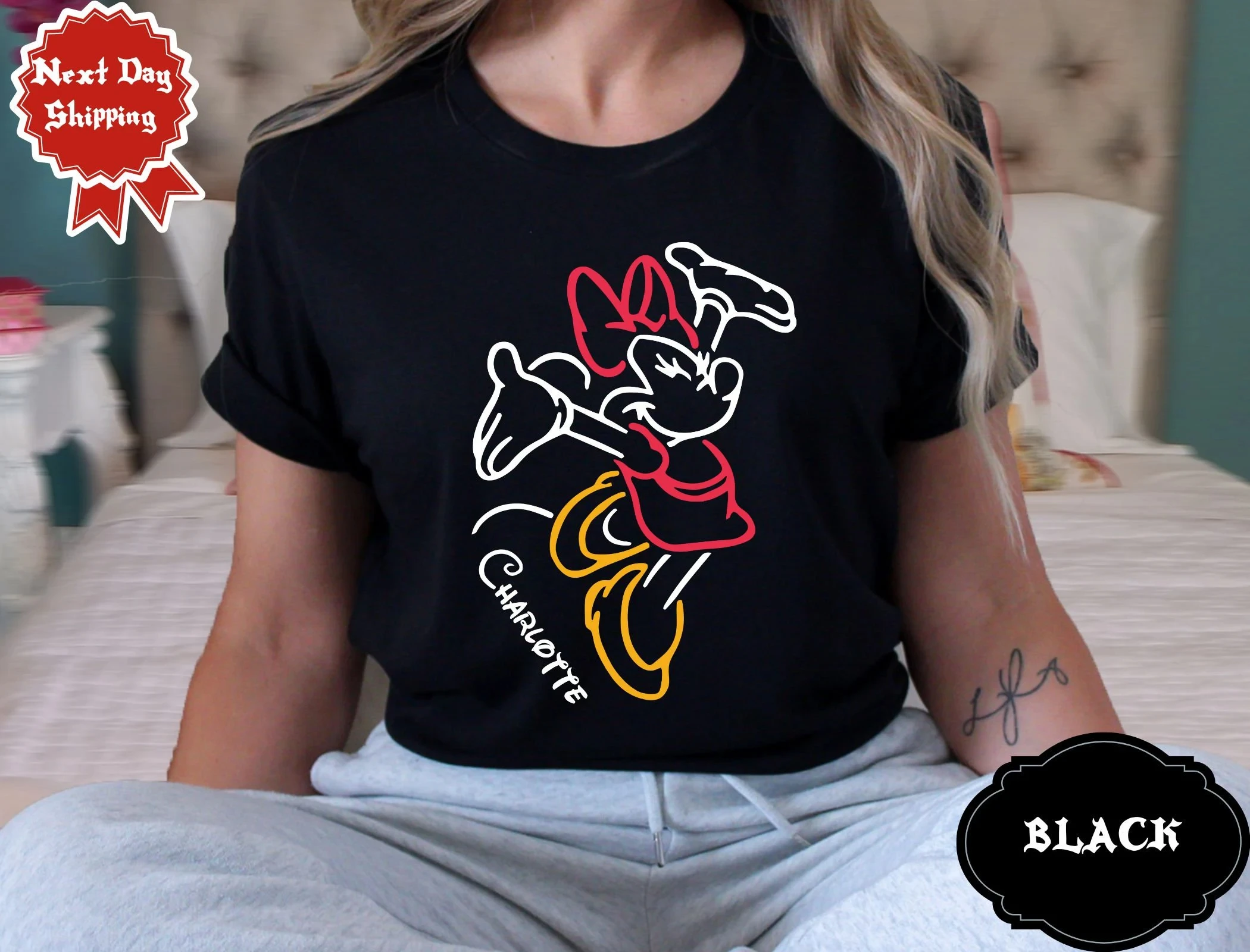 تي شيرت عشاق ديزني، قمصان ميني وميكي للزوجين، قمصان ديزني للزوجين، قمصان ديزني لشهر العسل