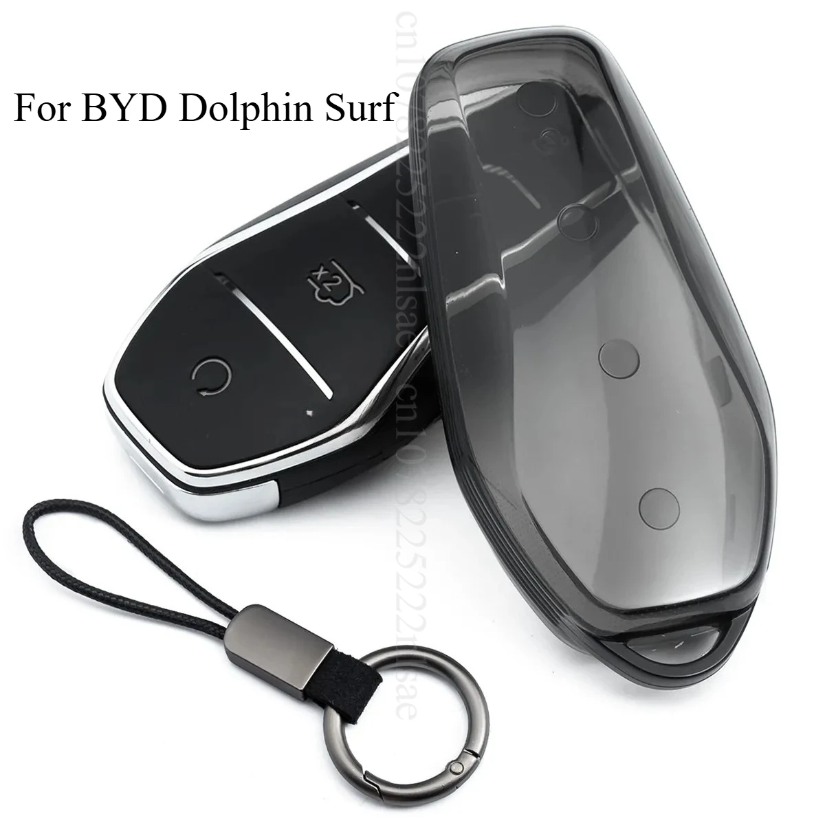 

For BYD Dolphin Mini Surf Seagull 2025 2024 2023 Car Key Fob Cover Case Keychain Black Transparent Full-coverage Accessories