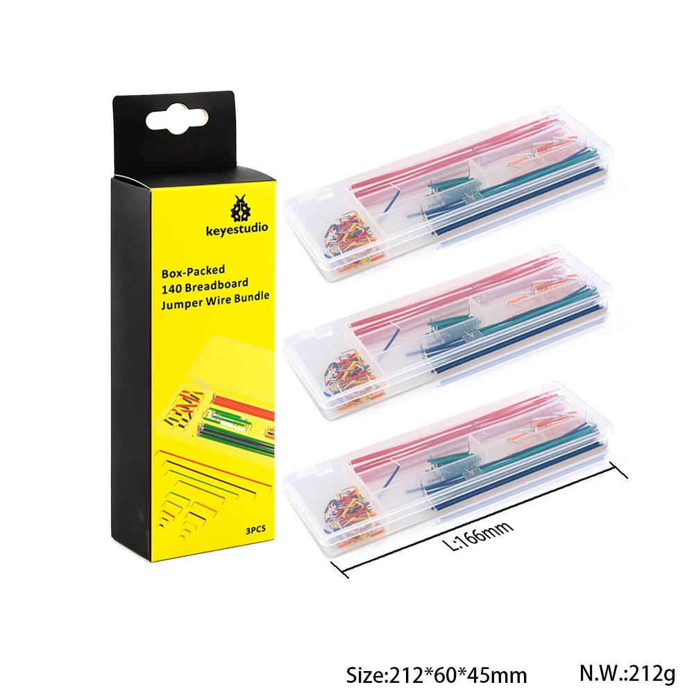 3 قطعة حزمة سلك توصيل معزز 140 معبأة في صندوق لمشاريع اللوح Arduino DIY #2