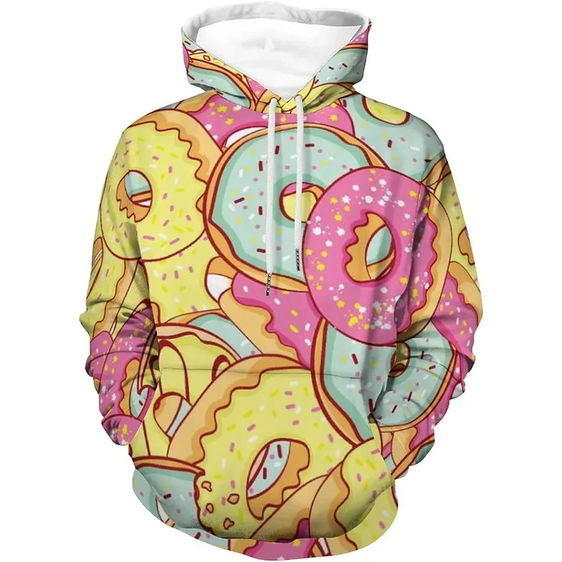 

3D Sweets Chocolate Donut Printing Hoodies For Men Children Fashion Streetwear Hooded Sweatshirts Winter Unisex Y2k Funny Hoodie