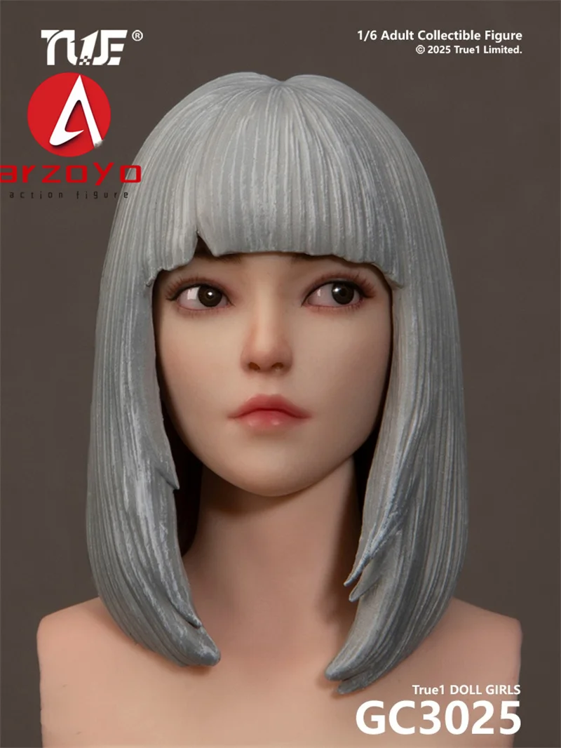 True1Toys GC3025 1/6 Figurka żeńska z super elastyczną, ruchomą głową z ruchomymi oczami, model figurki akcji, 12-calowy model ciała żołnierki