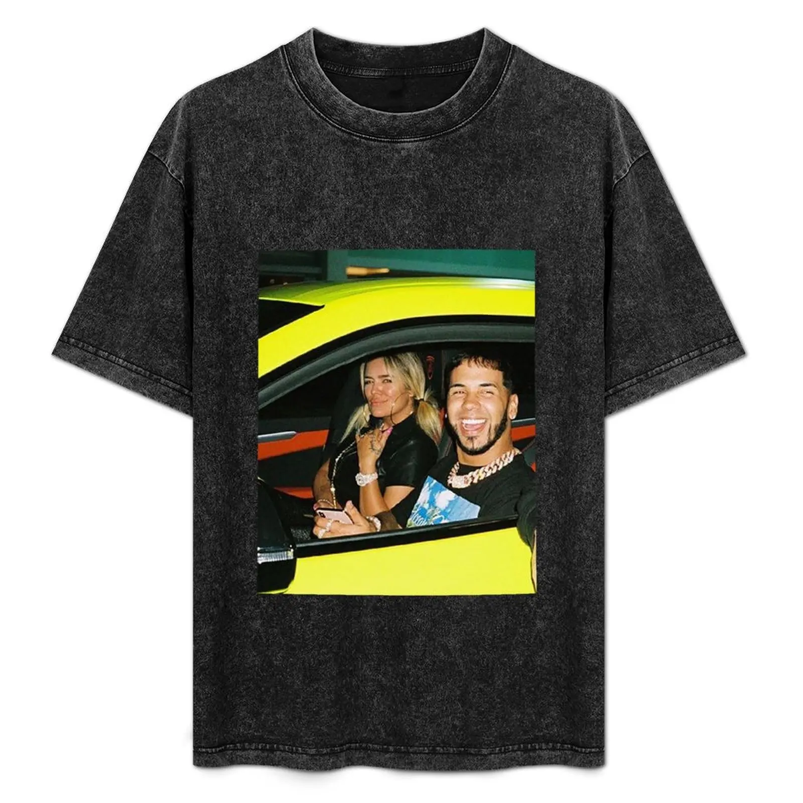 

Anuel AA & Karol G T-Shirt cotton graphic tees basketball graphic tees kawaii clothes boys whites shirts men
