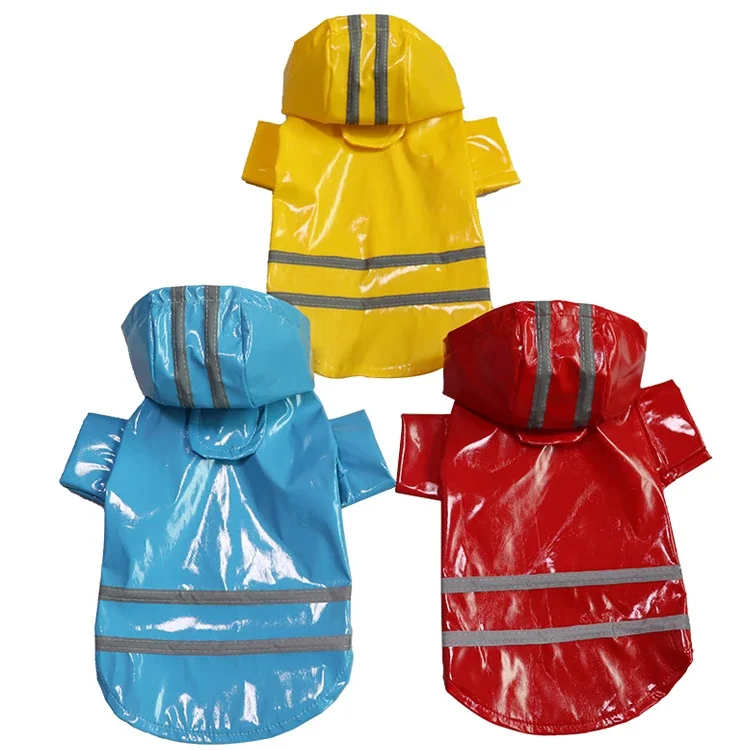 

Wholesale Pet Apparel Dog Rain Jacket with Hood Fashion Reflective Dog Raincoats