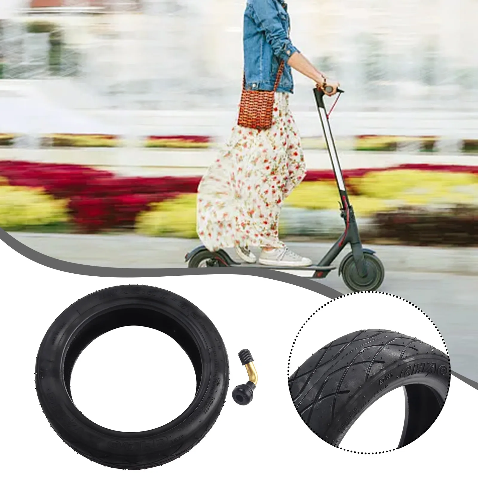 

10x2.50-6.5/60/70-6.5 Tyre Tire Scooter Sports Outdoor Sports 233x233x68mm Tubeless Wearproof Electric Scooter Portable