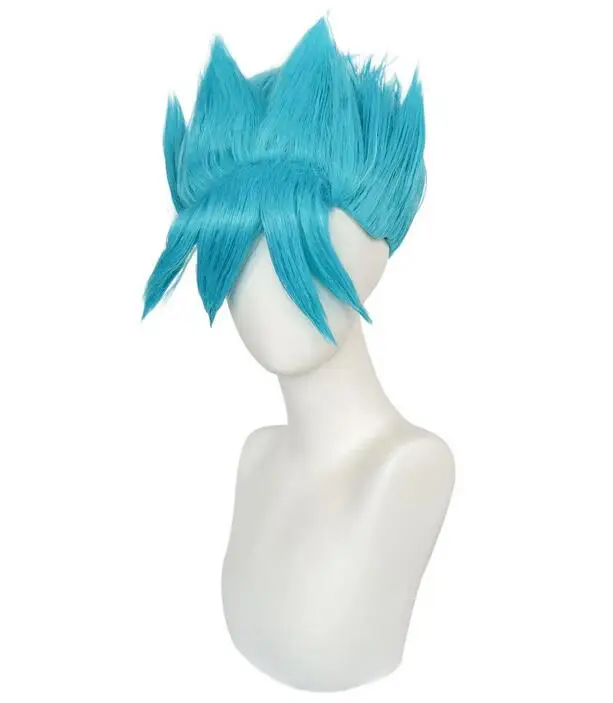 8Inch Synthetic Short Blue Adults wig Cosplay Wig for Halloween Thanksgiving Day Christmas