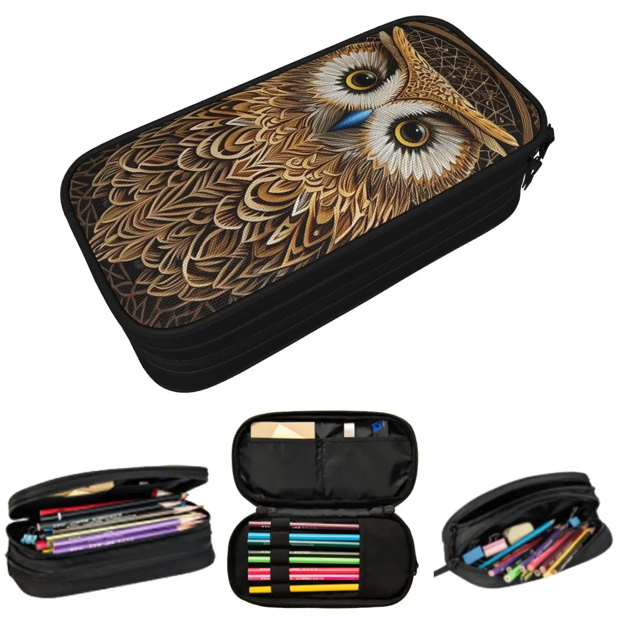 Federmäppchen mit Aufdruck „Owl Beliefs“ für Jungen und Mädchen, Geschenke, Stiftbox, Bleistiftbeutel, Schreibwaren, Stifthaltertasche