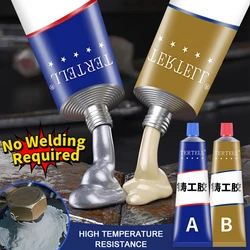 100g Magic Repair Glue AB Metal Strength Iron Bonding Heat Resistance Cold Weld Metal Repair Strong Adhesive Agent Caster Glue