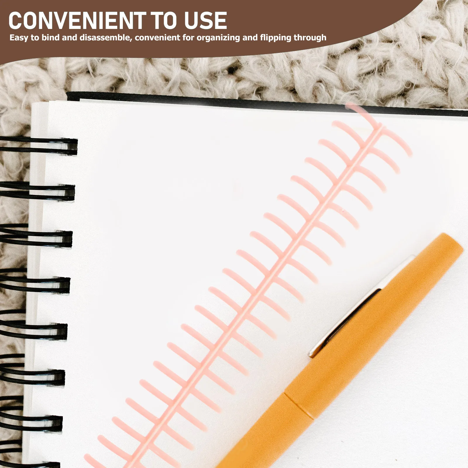 

6Pcs Plastic Loose Leaf Binder Rings Smooth Polished Surface for Notebook Binding Book Organization Planner DIY Scrapbook File