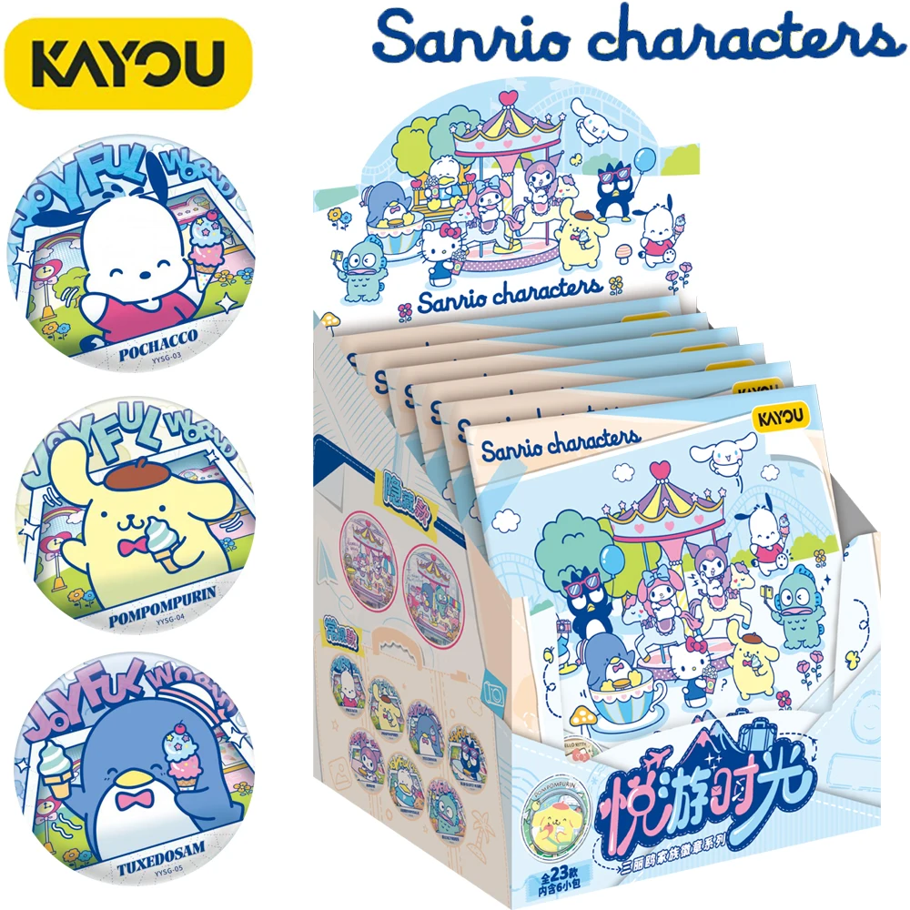 

Оригинальный круглый значок Kayou Sanrio Family из жести, серия Happy Travel Time, практичные броши с мультяшными персонажами, подвеска для сумки, подарок-сюрприз