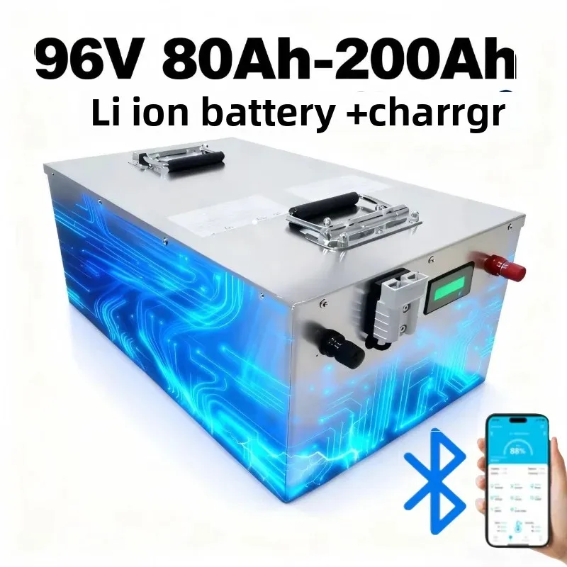 96V Lithium Li-ion Battery 80Ah+ 200Ah with Bluetooth Connectivity | 5KW-14KW Power for Sightseeing Vehicle + Smart Monitoring +