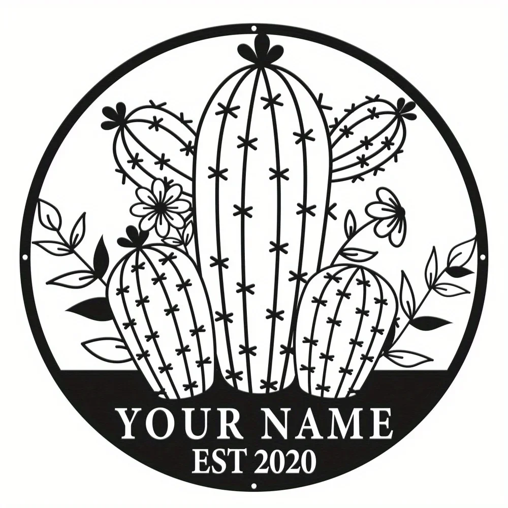 

Exclusive Custom Cactus Metal Plaques. Personalize Name & Year. Ideal Holiday Home Decor.