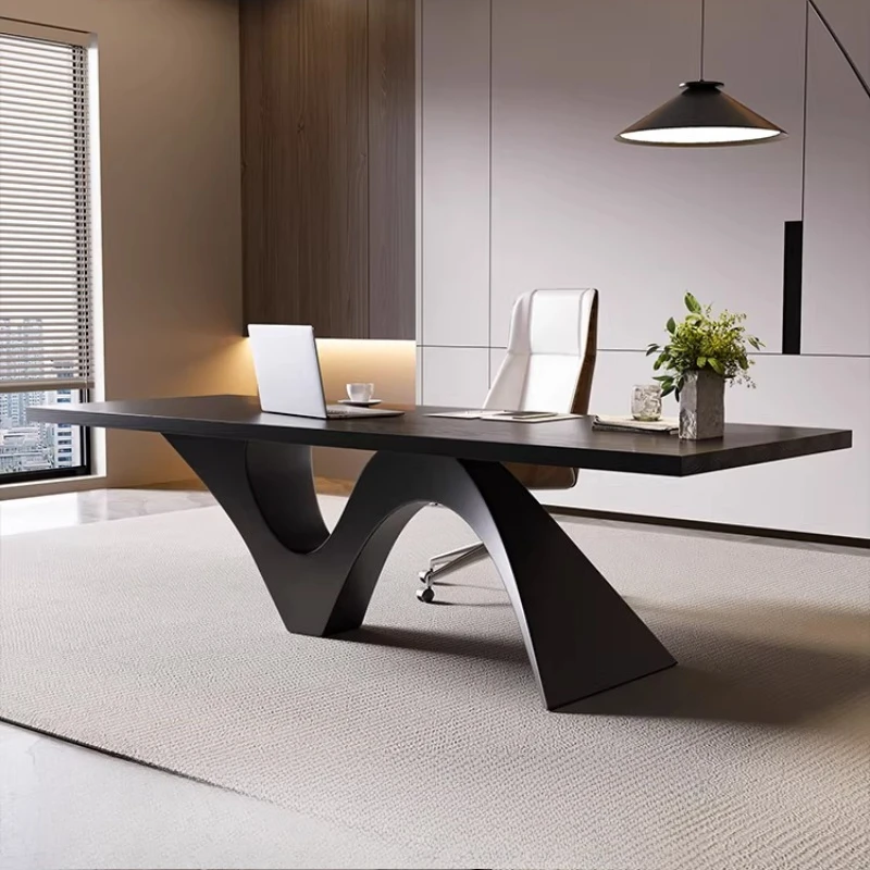 

Light luxury solid wood small boss desk desk independent single business desk modern simple and high-end