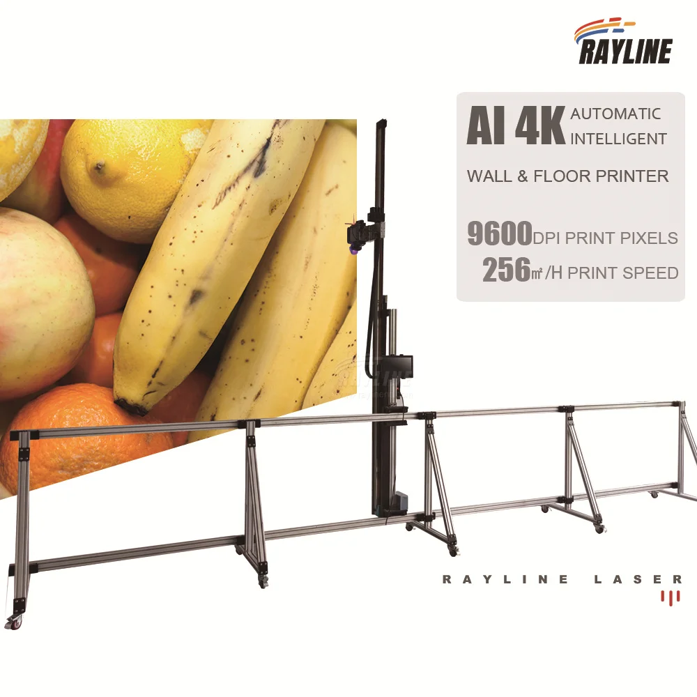 Automatic Wall Floor Printing Machine Robot Uv AI 4K Vertical Inkjet Wall Ground Art Printer Machine For Different Surface