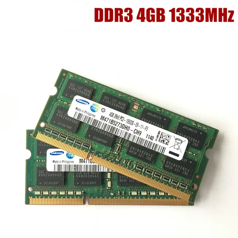 หน่วยความจำ4GB PC3-10600S 2RX8 DDR3 1333MHz แล็ปท็อป4GB 4G PC3 10600S 1333MHz โน้ตบุ๊คโมดูล SODIMM RAM