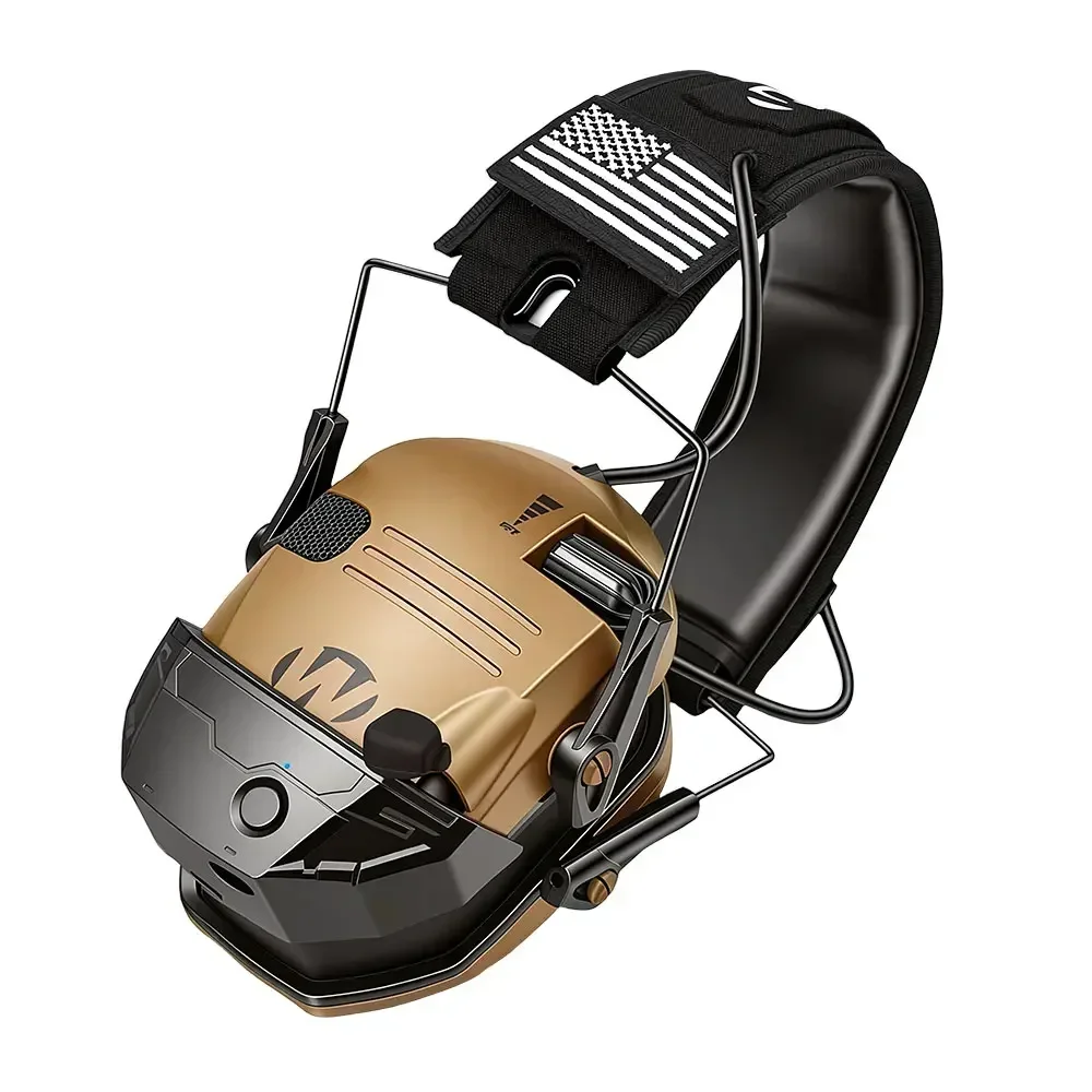 Professionelles Headset mit Geräuschunterdrückung und kabellosem Bluetooth, taktischer aktiver Gehörschutz gegen Lärm beim Schießen. – Detail 8