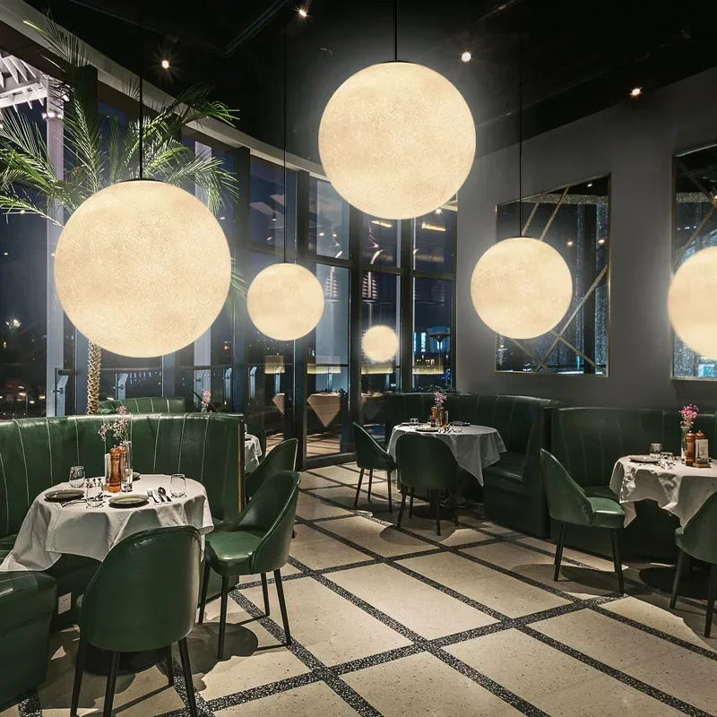 

Nordic Moon Led Chandeliers Lighting Living Dining Room Decor Pendant Lights Restaurant Lamparas Cafe Bar Hanging Lamp Luminaria