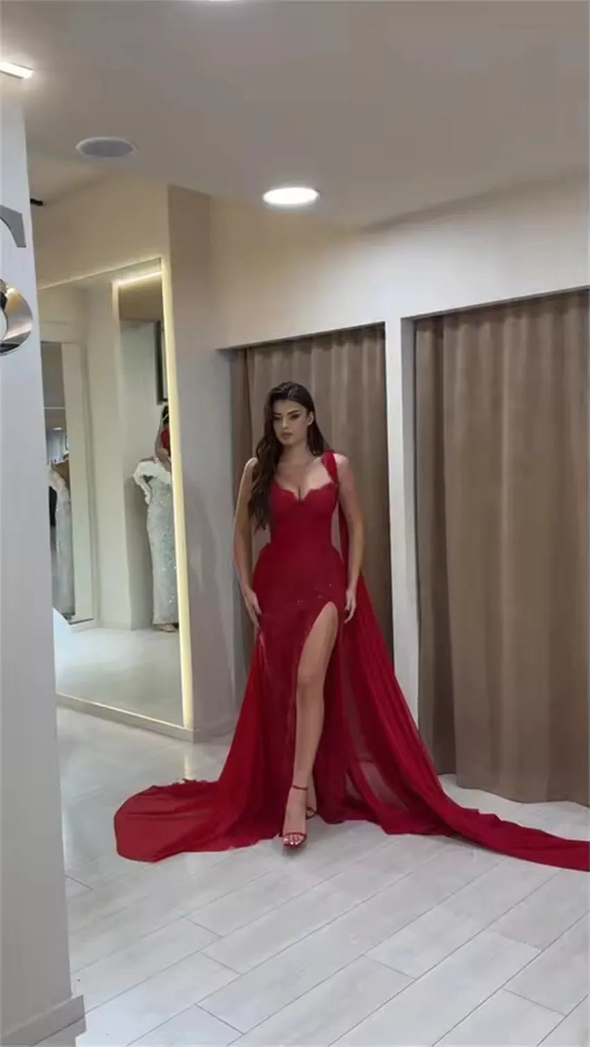 Robes de soirée sirène personnalisées paillettes paillettes sans manches femmes robes de bal longueur de plancher robes d'invité de fête