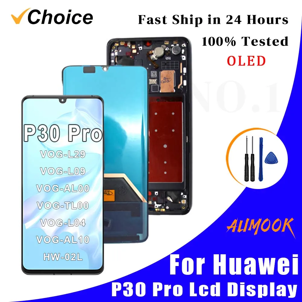 Écran OLED 6.47 pouces pour Huawei P30 Pro, écran tactile numérique Lcd VOG-L29 VOG-L09 VOG-L04 pour remplacement LCD Huawei P30 Pro