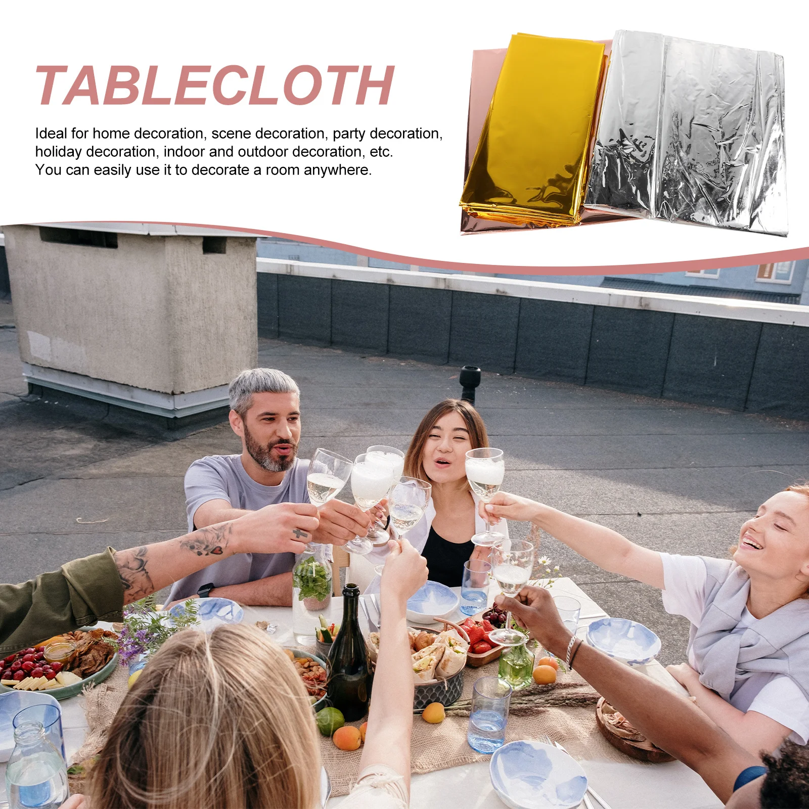 

3Pcs Party Tablecloth Elegant Tablecloths for Dining Room Festival Gathering Table Decoration Home Use Adornment