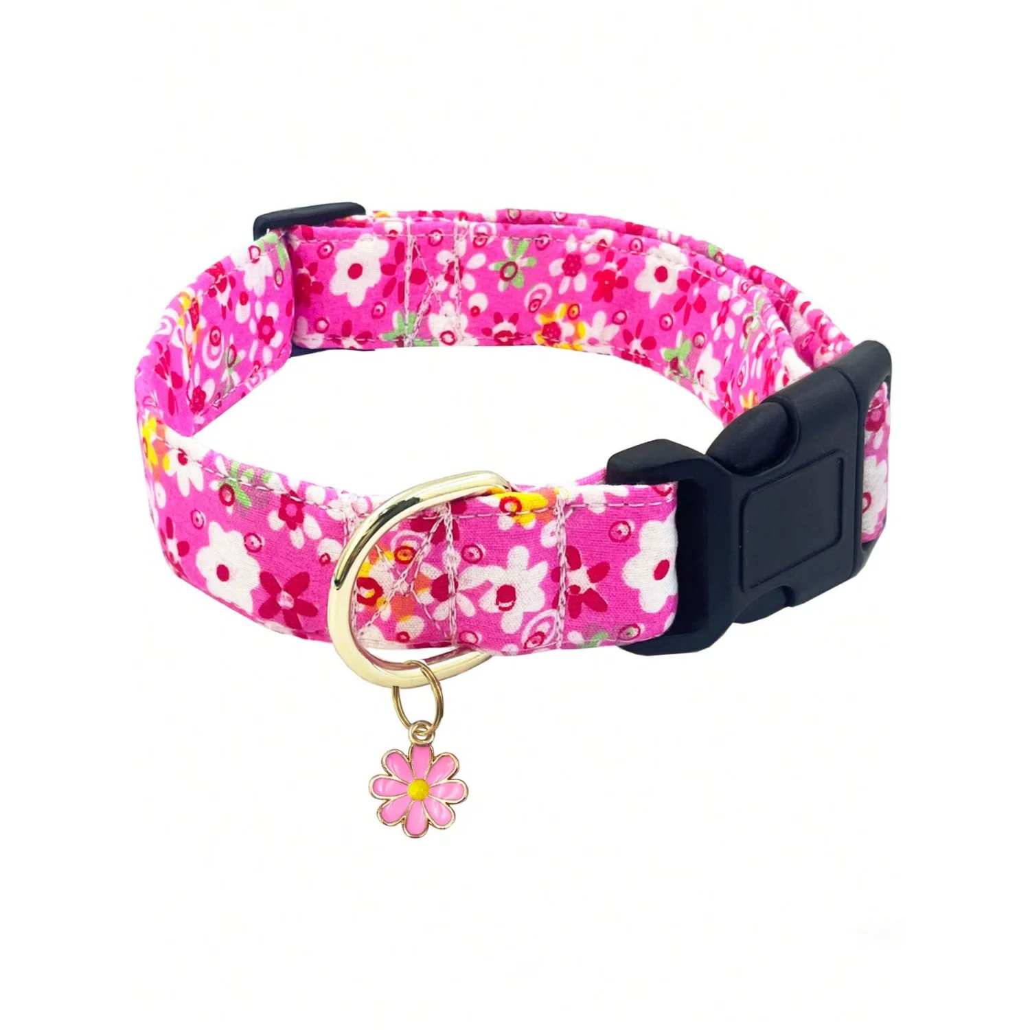 

1pc Cute Dog Collar With Flower Pendant, Adjustable & Comfortable Pet Floral Print Collar Suitable For Small/Medium/Large Dogs, Available In Red, Pink, Purple, Blue