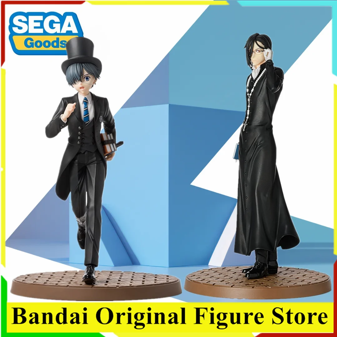 

Original SEGA Kishuku Gakkou Hen Ciel Phantomhive Sebastian Michaelis Action Figure Luminasta Black Butler PVC Model Doll