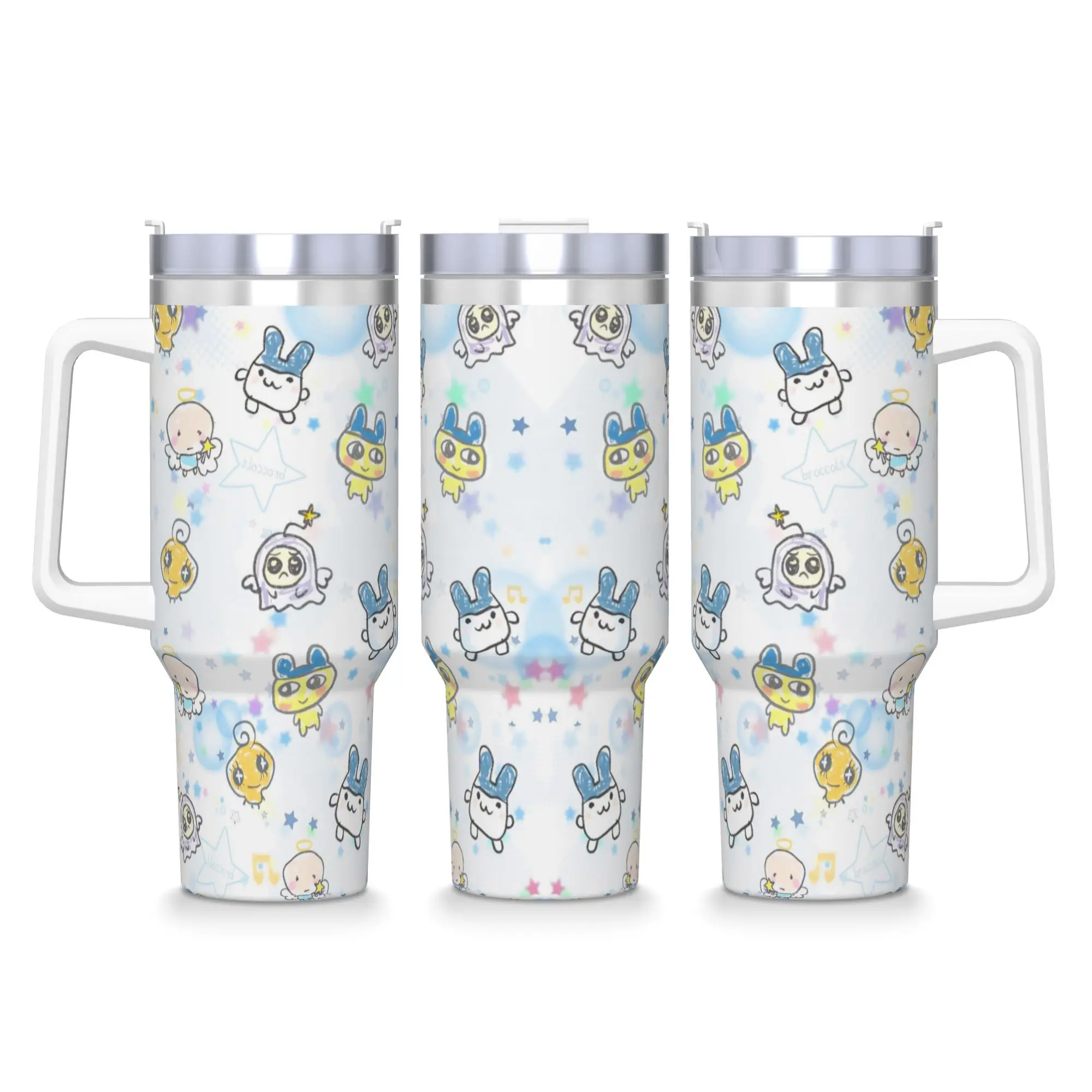 Stainless Steel Tumbler Tamagotchis Mametchi   Coffee Mug  Leakproof Hot Drinks Mugs Cup Driving Custom Water Bottle